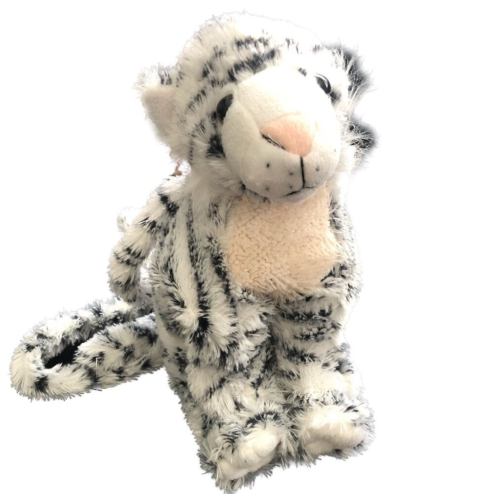 RARE BJ Toys Snow Leopard Purse Shoulder & Hand Straps Zippered Pocket 4" Deep